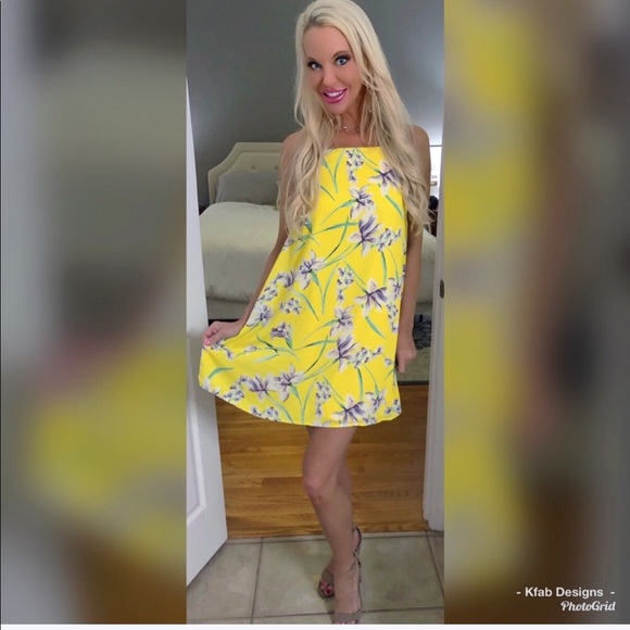 LAST!🥰 Sunny Yellow Lined Spaghetti Strap Dress! - Picture 3 of 3